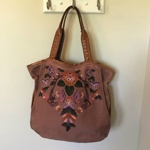 Vintage Lucky Brand embroidered canvas bag
